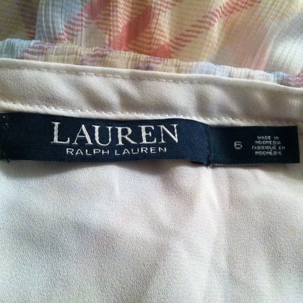 RALPH LAUREN WOMEN'S NEW CREAM 100%POLYESTER SKIRT SIZE: 6